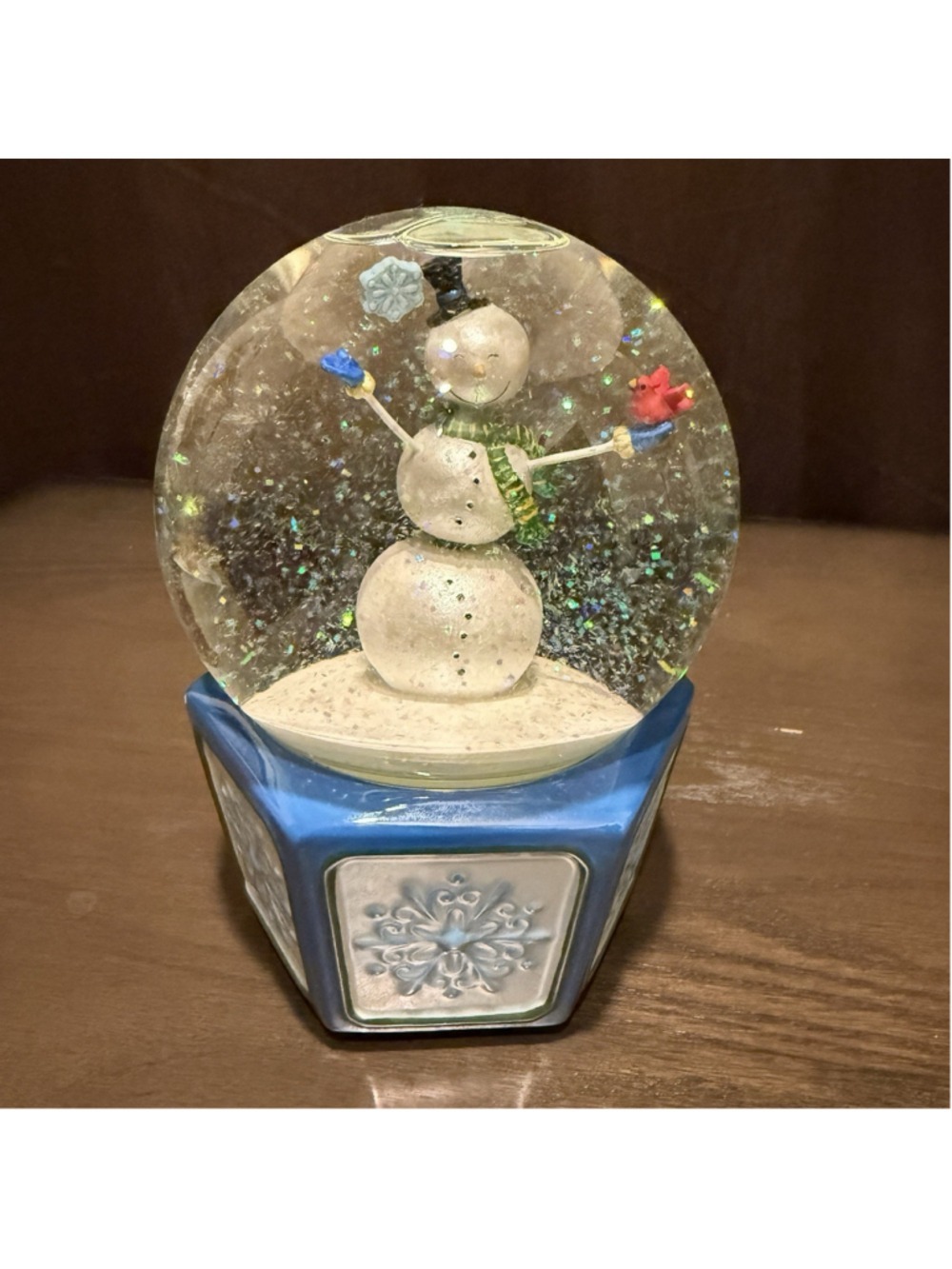 Circa 1998-2003 San Francisco Music Box Co Snowman Boogie Animated Snow Globe